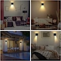 Miniatyrbillede 4 af 5: Indendørs væglampe, 2 stk. LED Moderne væglampe, 3000K varm hvid aluminium væglampe, vandtæt IP65 udendørs væglampe til soveværelse, hjem, gang