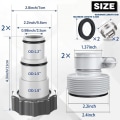 Miniatyrbilde 2 av 5: 4PCS Svømmebasseng Slange Adapter, Svømmebasseng Adapter, Adapter for Intex Svømmebasseng, Svømmebasseng Slange Adapter, Pumpe Slange Adapter, Tilkobling f