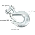 Miniatyrbillede 5 af 5: 5/16 Tommer Clevis Glidekrog med Sikkerhedslås, Heavy Duty Kulstofstål Trækkrog til Trailer Vindespil