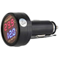 Miniatyrbillede 1 af 5: 2 i 1 Voltmeter + Termometer Bil Auto Lastbil Bus Motorcykel Batteri Spænding Digital Temperatur Monitor Indikator Måler Test med Dobbelt LED Display,