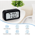Miniatyrbild 2 av 5: Digital väckarklocka, batteridriven väckarklocka, plus nattlampa snooze datum 12/24H inomhustemperatur (svart)