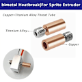 Miniatyrbild 3 av 4: Extruderuppvärmningsblockssats med termistorer för 3D-skrivare S1/Ender3 S1 Pro/CR10 Smart Pro, Bimetallpläterad kopparnäsa