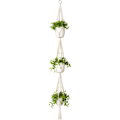 Miniatyrbild 1 av 5: Macrame Växthängare 3-lagers Inomhus Utomhus Hängande Planteringskorg Bomullsrep med Pärlor 177cm -