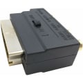 Pikkukuva 3 / 4: RGB Scart 21-pinninen uros - 3 RCA AV naaras -muunnin + videoadapteri (musta)