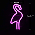 Miniatyrbillede 5 af 5: LED Neon Lys i Form af en Rosa Flamingo, USB 3-polet AA-drevet Flamingo Natlampe Skilt Julepynt Feriepynt Lys Soveværelse Bryllup B