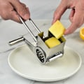 Miniatyrbillede 1 af 5: Rustfrit Stål Oste Rivjern Håndsving Rotationsblade Grøntsags Hakker Køkken