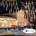Miniatyrbilde 4 av 5: Meteorskur 30cm, 8 Vanntette Transparente Rør LumiChristmass Garland, 288 LED-er Værlys for Jul Utendørs Hage Tredekorasjon