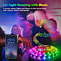 Miniatyrbild 4 av 5: LED-lampor med färgväxlande musiksynkronisering RGB-lampor APP-kontroll 5050SMD med fjärrkontroll för fest 3 meter