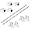 Pikkukuva 2 / 5: x 500 mm lineaarinen akseli Ø 8 mm Vaakasuora lineaarinen ohjain kuulalaakeri + 4 x SK8-tukia + 4 x SCS8UU-laakerikoteloa