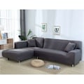 Miniatyrbillede 2 af 5: Stræk hjørnesofabetræk, Sofaovertræk Universal L-formet sofaovertræk (3-sædet+2-sædet, Grå) HIASDFLS
