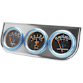 Miniatyrbillede 1 af 5: 52MM Krom Bil Triple Gauge Meter Ammeter Temperatur Tryk 3-i-1 Combo Kit