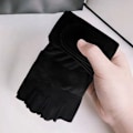 Miniatyrbillede 2 af 5: Udendørs Halve Fingre til Kvinder Lang Håndled Beskyttelse Styrketræning Åndbar Sports Anti-Slip Sort M