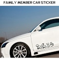 Miniatyrbillede 3 af 5: 10 stk. Bilsticker Familie Med Kæledyr Bilsticker Lykke Stickers Dekaler Til Vindue (Sort)
