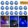 Pikkukuva 2 / 5: 50 kpl 3/4 tuuman 3 LED:n pyöreät miniperävaunun sivuvalot, universaalit kuorma-autoihin, veneisiin, lava-autoihin, asuntovaunuihin, RV-autoihin, sininen