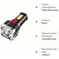 Miniatyrbild 5 av 5: Vattentät Glödlampa 5 Pärlor COB Explosionssäker Ficklampa - Lång Räckvidd Sidoljus - för Hem och Utomhus - USB Laddningsbar, (JF4554) [Energi C