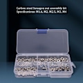 Miniatyrbilde 2 av 5: 250 stk M1.6 M2 M2.5 M3 Stål Sekskantmutter Assortert Sett