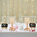 Miniatyrbilde 2 av 5: Gull krystall lysestake sett med 2 metall sylinder telys 20cm høye luksuriøse lysestake ornamenter for jul stue bryllupssenterp