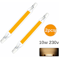 Miniatyrbillede 2 af 5: R7S LED pære 118mm 10W lineær halogenpære 2 stk. LED COB R7S pærer spotlight pærer dobbelt ende J118 spotlight til have landskab garage HIASDFLS