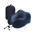 Miniatyrbillede 1 af 5: Rejsepude, Memory Foam Nakkepude, Hovedstøtte, Søvn, Hvile, Fly, Bil og Hjem, Blød Pude (Mørkeblå)