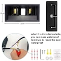 Miniatyrbillede 2 af 5: Indendørs/udendørs LED væglampe 24W, med justerbar strålevinkel Vandafvisende IP65 LED udendørs belysning, 3000K varm hvid sort til stue indgang