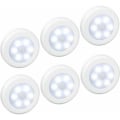 Miniatyrbillede 1 af 5: (6 stk.) LED-sensorlys, bevægelsessensorlys, skabslås, batteridrevet (ikke inkluderet), LED-lys til trapper, skabe, skabe, nem installation