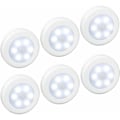 Pikkukuva 1 / 5: (6 kpl) LED-anturivalot, liiketunnistimella varustettu valo, kaappivalo, paristokäyttöinen (ei sisälly), LED-valo portaisiin, kaappeihin, vaatekaappeihin, helppo asentaa