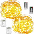 Pikkukuva 1 / 5: Makuuhuoneen jouluvalot [2 kpl setti] 10M 100LED Mini paristoilla toimivat LED-jouluvalot sisä- ja ulkokoristeluun, keijuvalot makuuhuoneeseen jouluun