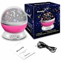 Miniatyrbillede 4 af 4: Stjernehimmel Projektor Natlys, Babylys 360° Rotation LED Stjernelys Lampe Stjernehimmel Projektor med 8 Farvede Lys Projektion, Perfekt Gave til