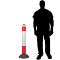 Miniatyrbillede 3 af 5: Skilt og beacon til trafik 800x100mm med gummibase