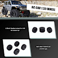 Pikkukuva 2 / 5: 4 kpl 1,55 metallivanteen renkaat lukituksella 1/10 kauko-ohjattavaan autoon Axial Jr 90069 D90 CC01 LC70, 2