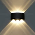 Miniatyrbillede 1 af 5: 6W Aluminium LED Indendørs Vægskinne, Moderne Vægslampe Op/Ned Spotlampe til Stue Soveværelse Gang Trappe Gangsti (Varmt Hvid) - Sort