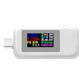 Miniatyrbild 1 av 5: USB-C-strömtestare 4-30V USB-C-spänningströmtestare Tidtagning Ammeter 10 i 1 USB-C-laddningsfärgskärm, Vit