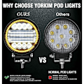 Miniatyrbilde 4 av 5: 2x 4 tommers 200W LED arbeidslys Combo Spot Off Road Kjøring Amber Fog Lampe