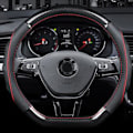 Miniatyrbild 3 av 5: Auto Halkskyddad Präglad Läder Bilstötskydd för Golf 7 Mk7 -
