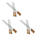 Miniatyrbillede 1 af 5: 18 stk. Kebab BBQ rustfrie ståls grillspyd med flade træhåndtag Genanvendelige metals grillspyd med opbevaringspose