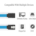 Miniatyrbilde 4 av 5: 40cm SATA-datakabel 6,0 Gbps blå ender plugg i seriell SATA-harddisk-kabel SATA 3,0 SSD-datakabel