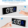 Miniatyrbild 5 av 5: Digital väckarklocka, smart morgonväckarklocka med 3 larm och snooze-funktion, sängbordsklocka med LED-display som visar tid och temperatur