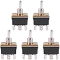Miniatyrbillede 1 af 5: 5X AC 250V/10A 125V/15 DPDT 3 Position ON/OFF/ON 6 Pin Toggle Switch Sort + Sølv