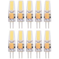 Miniatyrbillede 1 af 5: Pakke med 10 AC/DC12-24V G4 COB Ikke-Dæmpbare Silikon LED Pærer (Varmt Hvidt)