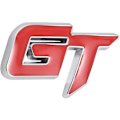 Pikkukuva 1 / 5: 3d Gt -logotarra, muodikkaat auton sisustustarrat Focus 2 3 Fiesta Mondeo Mk2 - punainen hopea