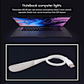 Miniatyrbillede 2 af 5: Bærbar USB LED-lysbryter med berøring for datamaskintastatur, bærbar PC, bærbar leselampe (hvit)
