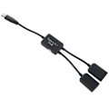Pikkukuva 2 / 5: 3X Type C OTG USB-uros-liitäntä Dual 2.0 latauskeskitin 2 porttia kaapeli Y-jakaja