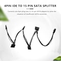 Miniatyrbilde 1 av 4: 4-pins IDE 1 til 5 SATA 15 Splitterkabel Harddisk Strømforsyning for DIY PC Server 18AWG Strøm