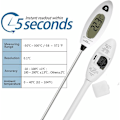 Miniatyrbild 4 av 4: Kökstermometer med Lång Temperaturgivare Digital Kökstermometer Instant Avläsning 5 Sekunder LCD Stor Skärm Termometer för Kött, Grill, Pa