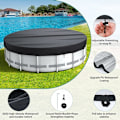 Miniatyrbild 3 av 5: Poolskydd, 10ft Rund Solskydd för Överjordiska Pool, Badtunna Skydd med Uppgraderad Spänne, Rep och Markspikar för att Förbättra