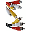 Pikkukuva 4 / 4: Uusi 3 RCA-uros - 6 RCA-naaras Audio Video AV-jakajakaapeli
