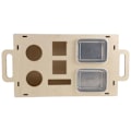 Miniatyrbillede 4 af 5: Sofa Arm Bord, Sofa Armlæn Tray Clip-on med 2 Rustfrit Stål, Bærbar Snackkurv Træholder - C