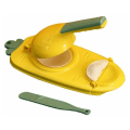 Miniatyrbillede 1 af 5: 2 i 1 Dumpling Maker, Nyt Køkken Dumpling Fremstillingsværktøj, Manuel Dumpling Skin Form til Bagning af Kager（Lysegul）