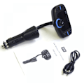 Pikkukuva 3 / 5: Bluetooth-lähetin autoon näytöllä, MP3-soittimen lähetyssovitin 2 USB-portilla, MP3 USB-avaimella