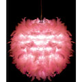 Miniatyrbillede 5 af 5: Lysekrone Hængende Ø 30cm Loftlampe Lyserød Fjer Lysekrone Hængende Belysning til Soveværelse Stue (Pink)-